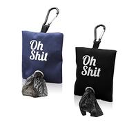 2 Colores Dispensador de Bolsas de Basura para Mascotas, Soporte Portátil para Bolsa de Caca para Perros, Contenedor de Bolsas de Basura para Perros con Clip de Metal (Negro, Azul)