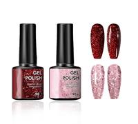 2 Colores Glitter Pintauñas Semipermanentes 7.5 Ml Esmalte De Uñas Con Purpurina Holográfico Brillante Esmaltes En Gel Brillo Manicura Esmaltes Semipermanentes Reflectante Brillantina Glitter