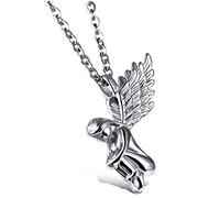 2 Colores Lucky Angel Wings Beautiful Goddess Necklace Party Jewellery Regalo de cumpleaños, Color Plateado Elegante y Popular Practical and Professional
