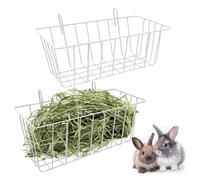 2 comederos de heno para conejos, estante de heno colgante, soporte para heno de conejo, soporte para heno de guineas, soporte para heno de conejo, comedero de heno para animales pequeños, chinchillas