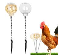 2 comederos interactivos para pollos, juguete de pollo con resorte de pollo con resorte de pollo slow feeder columpio juguete para gallinas para aves de corral, patos y pájaros