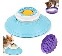 2 comederos lentos para perros con forma de esfera para lamer perros, cuenco antideslizante con ventosa, comedero de rompecabezas de enriquecimiento, dispensador de golosinas para alimentos líquidos y