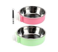 2 Comederos Para Perros Con 1 Silbato, Cuencos de Agua de Acero Inoxidable, Colgante y Fijo Independiente, Con Arnés Para Mascotas