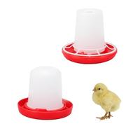 2 comederos y bebederos para pollitos, alimentador de pollo de plástico de grado alimenticio, dispensador de agua de pollo, no es fácil de volcar, adecuado para granjas y pollitos, comederos y