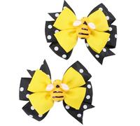 2 cómodas pinzas para el pelo con lazos de flores que añaden un toque de dibujos animados a cualquier peinado, cómodo accesorio para el cabello para mujeres