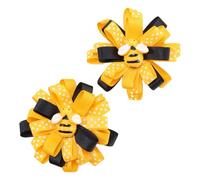 2 cómodas pinzas para el pelo con lazos de flores que añaden un toque de dibujos animados a cualquier peinado, cómodo accesorio para el cabello para mujeres
