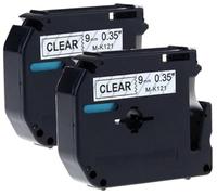 2 Compatibles Casetes M K121 MK121 negro sobre transparente 9mm x 8m cintas para impresoras de etiquetas Brother P-Touch PT-45 PT-55 PT-65 PT-70 PT-75 PT-80 PT-85 PT-90 PT-M95 PT-100 PT-110