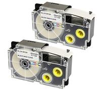 2 Compatibles Casetes XR-18X XR-18X1 negro sobre transparente 18mm x 8m cintas para impresoras de etiquetas Casio KL-60 KL-100 KL-120 KL-200 KL-300 KL-750 KL-780 KL-820 KL-2000 KL-7000 KL-7200 KL-8100