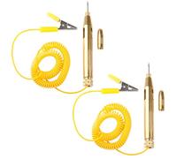 2 Comprobador Fusibles Coche Comprobador Voltaje Corriente DC 6V/12V/24V Buscapolos Circuito Pluma Prueba Voltaje con Pinza Cocodrilo Sonda Acero Cable Espiral Extensible para Comprobar Bajo Voltaje