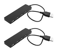 2 concentradores USB 2.0 ultrafinos de 4 puertos, color negro