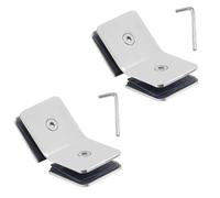 2 conectores de abrazadera de vidrio sin marco, bisagras de acero inoxidable 304 para mampara de ducha de 135 grados para vidrio Thicnkess de 8 a 10 mm, instalación de mampara de ducha de baño (plata