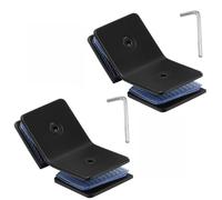 2 conectores de abrazadera de vidrio sin marco, bisagras de acero inoxidable 304 para mampara de ducha de 135 grados para vidrio Thicnkess de 8 a 10 mm, instalación de mampara de ducha de baño (negro