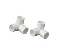 2 conectores de codo de PVC de 3 vías, accesorios de codo de 90 grados, varios tamaños para opción para proyectos de interior y exterior