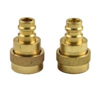 2 conectores de latón ajustables para R134A para sistemas r1234yf, adaptador de CA de alta presión y baja con conexión rápida para medidores de colector