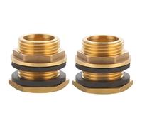 2 Conectores De Latón for Tanque De Agua, G1/2, G3/4 Y G1, Con Doble Rosca for Manguera De Jardín, for Tanques De Agua, Barriles De Lluvia(G3/4)