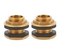 2 Conectores De Latón for Tanque De Agua, G1/2, G3/4 Y G1, Con Doble Rosca for Manguera De Jardín, for Tanques De Agua, Barriles De Lluvia(G1/2)