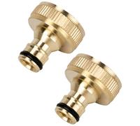 2 conectores de latón para grifo de 1 pulgada con rosca interior compatible con sistema de conexión Gardena, acoplamiento rápido para grifo, manguera de jardín, hogar, agricultura