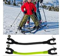 2 conectores de puntas de esquí para niños, ayuda a esquiar, conector de puntas de esquí, conector portátil para entrenamiento de esquí, accesorios de snowboard para niños principiantes (negro, verde)