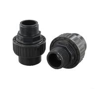 2 conectores de PVC para piscina, unión de rosca externa, ajuste rápido para piscina, spa, piezas de repuesto resistentes a álcalis ácidos, extremo de enchufe deslizante negro