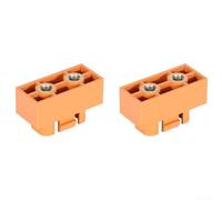 2 conectores de terminal diseñados para distribución de energía electromecánica con retardante de llama y diseño aislado (naranja)