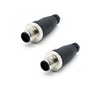 2 Conectores M12 de 8 Pines, Conectores Circulares codificados A, 8 Pines in situ, Conector roscado instalable de 12 mm, Conector de aviación Macho IP67 Conector Circular Industrial