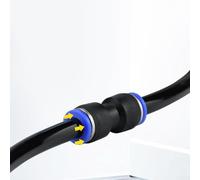 2 conectores rectos a presión con extremos de igual diámetro para tamaños métricos e imperiales, adecuados para equipos de aire, gas y automatización, plástico y latón (12 mm)