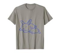 2 conejos durmiendo papá mamá niño madre acostado juntos lindo Camiseta