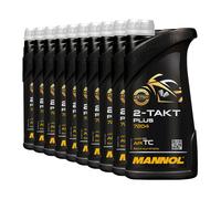 2 Contacto Aceite Mezcla 10 10x1 Litro Mannol 2T Plus Parcialmente Sintético
