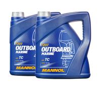 2 Contacto Aceite Mezcla Mannol Outboard Marine 8 2X4 Litro Fueraborda