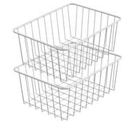 2 contenedores organizadores para congelador 11x8,5x4,7 pulgadas organizador de congelador horizontal de alambre de acero inoxidable cestas rectangulares apilables para congelador vertical hogar