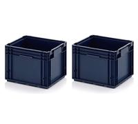 2 contenedores R-KLT de 40 x 30 x 28 mm. Portaequipajes de carga pequeña, color azul, 40 x 30 x 28 cm.