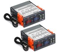 2 Controladores de Temperatura Digitales STC-3008 AC 110V-220V Termostato Centígrado Termostato de Calibración de Temperatura Digital General con Sensor 2 Salidas de Relé (STC-1000) (STC-3008)