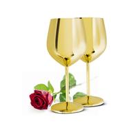 2 Copas Vino 510 ml Dorado Acero Inoxidable Kelch Indestructible