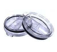 2 coperchi di ricambio per coppa da viaggio in acciaio inossidabile - Fit del diametro interno da 3,7 a 3,74 pollici Yeti Rambler e altri (trasparent