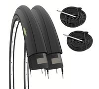 ECOVELO - 2 COPERTONCINI 700x25 +CAMERE, 700 x 25C Cubiertas Adulto Unisex, Negro, 80 mm -