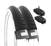 2 COPERTONI 16 X 1.75 (47-305) + CAMERE D'ARIA Schrader America PNEUMATICI Bianco NERI per City Bike Bici Bambino GRAZIELLA