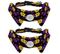 2 corbatines para mascotas, perro, gato, disfraz de mascotas, collar formal ajustable para gatos, perros pequeños, accesorios de fiesta, flores de pensamientos