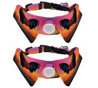 2 corbatines para mascotas, perro, gato, disfraz de mascotas, collar formal ajustable para gatos, perros pequeños, accesorios de fiesta, gallo atardecer