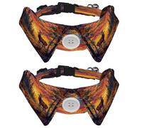 2 corbatines para perros pequeños, collar de camisa, ciervo del bosque, atardecer, cachorros, gatos, corbatines para fiestas de disfraces, bodas, vacaciones, accesorios para mascotas
