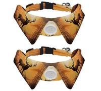2 corbatines para perros pequeños, corbatines para camisa, ciervos del bosque, atardecer, cachorros, gatos, corbatines para fiestas, bodas, vacaciones, accesorios para mascotas