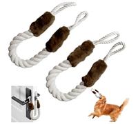 2 cordones para puerta, protección contra pinzas, protección contra pinzas, tope de puerta, algodón, tope de puerta para niños y mascotas (marrón)