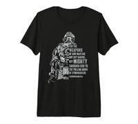2 Corinthians 10:4 Weapons of Warfare Mighty God Bible Verse Camiseta Premium