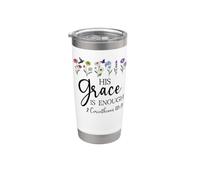 2 Corinthians 12:9 Christian Bible Verse His Grace is Enough Vaso térmico de acero inoxidable de doble pared