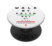 2 Corinthians 5:7 - Walk by Faith Not by Sight Vision Chart PopSockets PopGrip Adhesivo