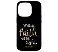 2 Corintios 5:7 Versículo de la Biblia Caminar por la fe, No a la Vista Carcasa para iPhone 14 Pro
