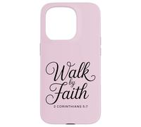 2 Corintios 5:7 Walk by Faith Verso de la Biblia Cristiano Carcasa para iPhone 15 Pro
