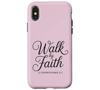 2 Corintios 5:7 Walk by Faith Verso de la Biblia Cristiano Carcasa para iPhone X/XS