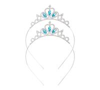 2 coronas de princesa, tiara de corona de niña, corona de cristal para niñas, accesorios de princesa, tiaras a juego para mujeres, niñas, cumpleaños, fiestas y bailes de graduación., talla única,