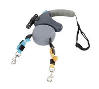 2 Correa para Perros, Correa para Perros de Doble Cabeza con Luz LED 3 Metros, Control, Cojín Absorbente de Choque, Luz Guía LED, Adecuada para Perros (Gray)