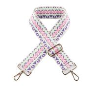 2 Correas de 5 cm de Ancho for un Solo Hombro, Ajustables, con patrón de Jacquard, for Bolso, a Rayas, Todo en uno para Bolso(Bright Silver,Mix Color 06)